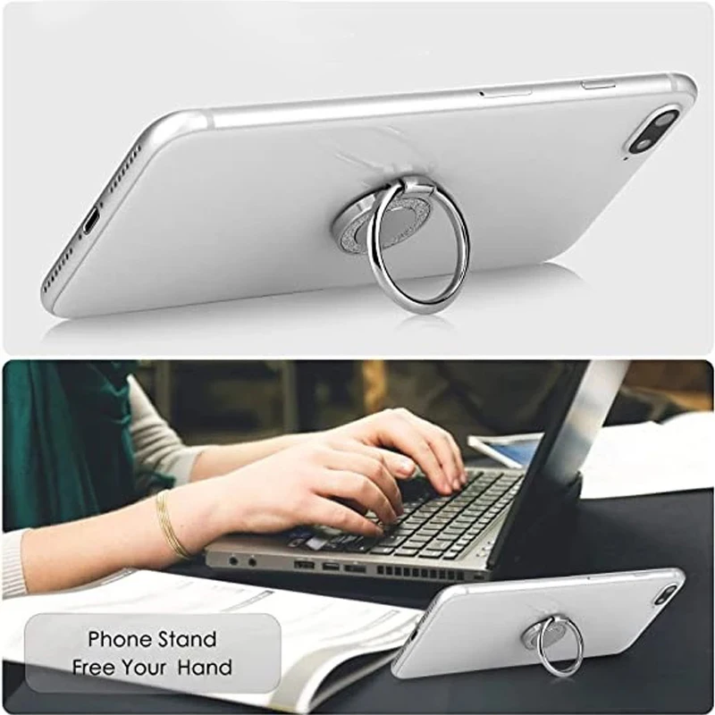Universal Glitter Phone Ring Holder 360 Degree Rotation Portable Folding Rotary Finger Buckle Holder Adhesive for Iphone Tablets view 5
