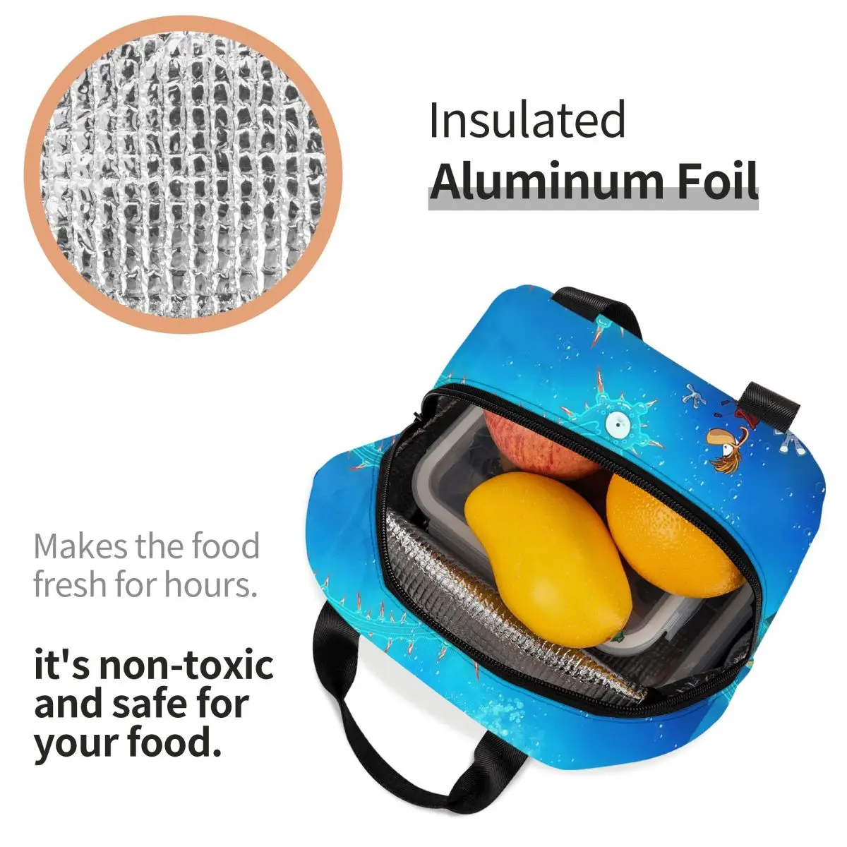 حقيبة غداء معزولة من ألعاب الرسوم المتحركة Rayman Legends للأطفال، صندوق طعام حراري مبرد للمدرسة، حاوية صناديق الغداء المحمولة