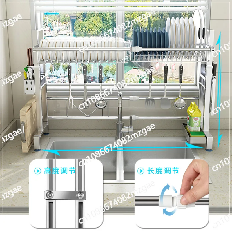 Quality Retractable Sink Drain Rack Storage Kitchen Rack Stainless Steel Tableware Rack Factory