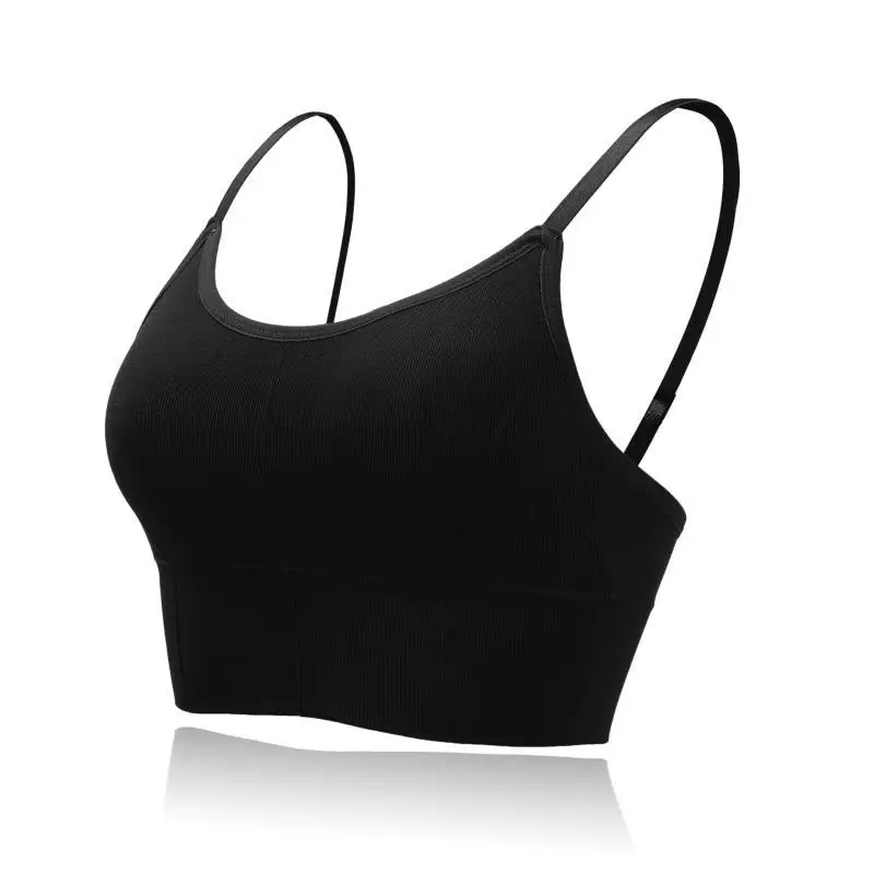 Sutiã esportivo para mulheres, secagem rápida, acolchoado, à prova de choque, ginásio Fitness, corrida, sutiã push up, top crop