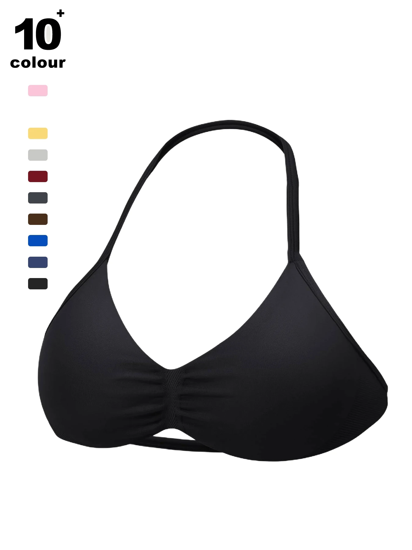 Sports Bra Strappy Backless Yoga Gym Bra Scrunch Push-up Removable Cups Women Workout Clothing Gym Top Halter Sport Bras