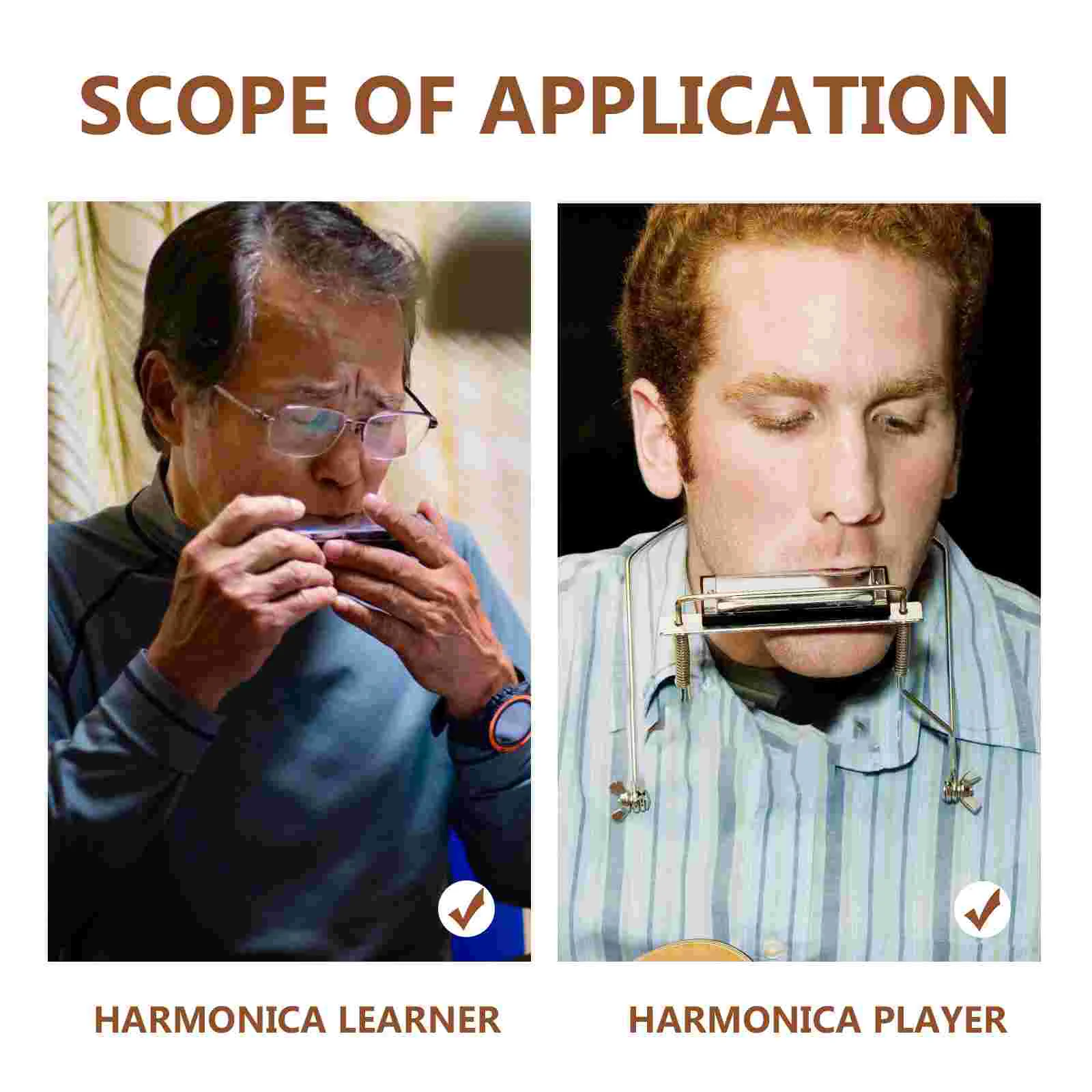 Support de cou pour Harmonica réglable, matériau solide, 10 trous, 16 trous, support de harpe pour Harmonica, support de bouche gan, musique