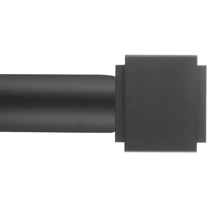 

1" Curtain Rod Telescoping Single Drapery Rod 36-72 Inches, With Square Heavy Duty Aluminum Alloy Finials