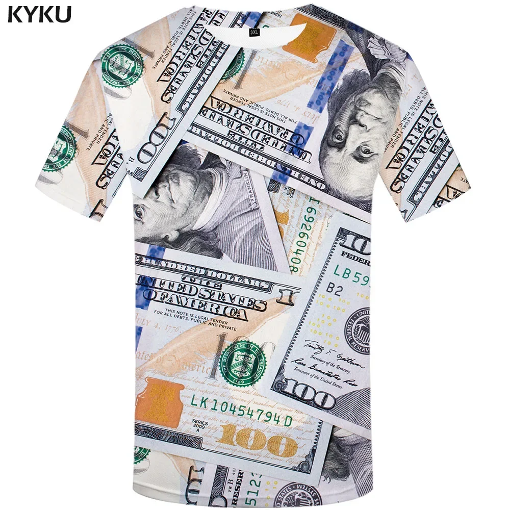 

3d Tshirt Dollar T-shirt Men Money Shirt Print Colorful Tshirt Printed Art Tshirts Casual Harajuku Anime Clothes Short Sleeve