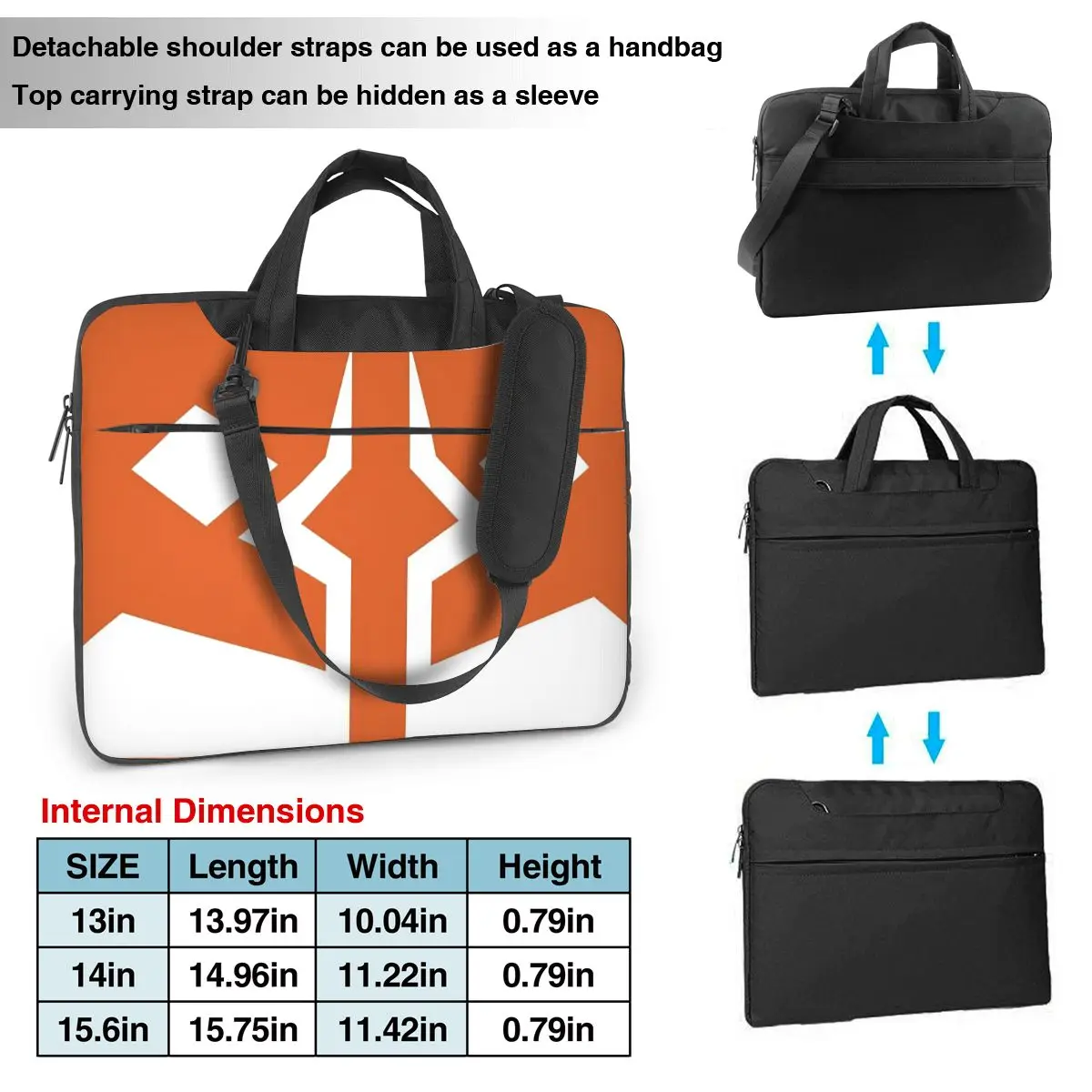 Fulcrum Trooper Tattoo Face Markings Mask Laptop Bag Case Protective Vintage Computer Bag Bicycle Crossbody Laptop Pouch