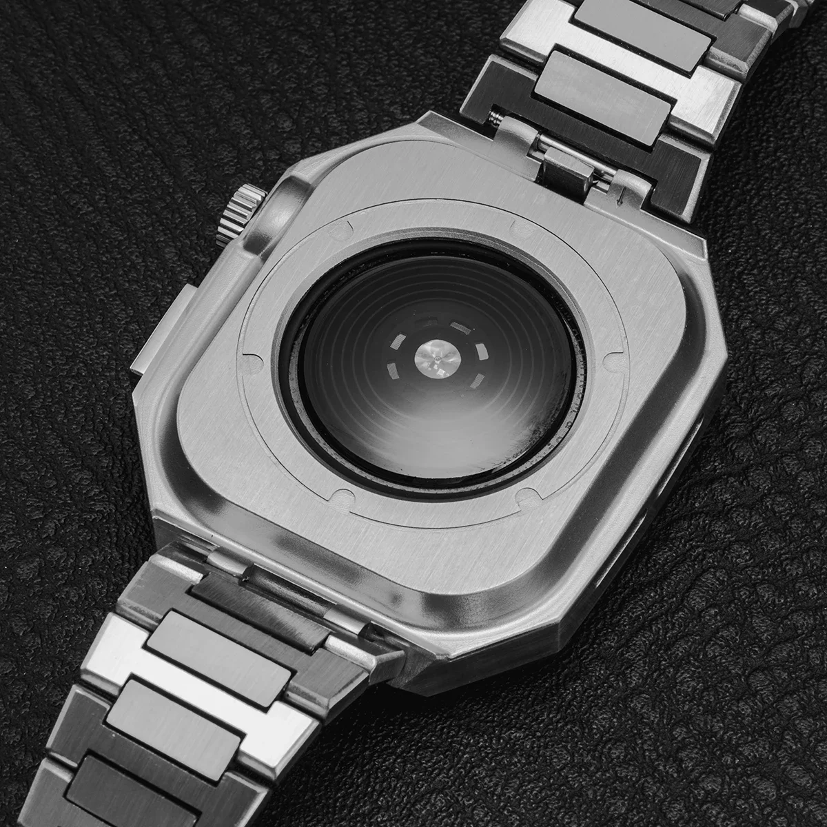 حافظة فاخرة من الفولاذ المقاوم للصدأ + حزام لسلسلة ساعات أبل 10 46 مللي متر طقم تعديل معدني لساعة iWatch s10 46 مللي متر إطار الحافة