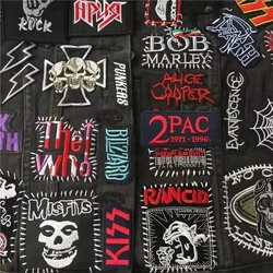 Band Rock Clothes Badges Iron On Patches Appliques Embroidered Music Punk Stripes for Clothes Jacket Jeans Diy Decoration