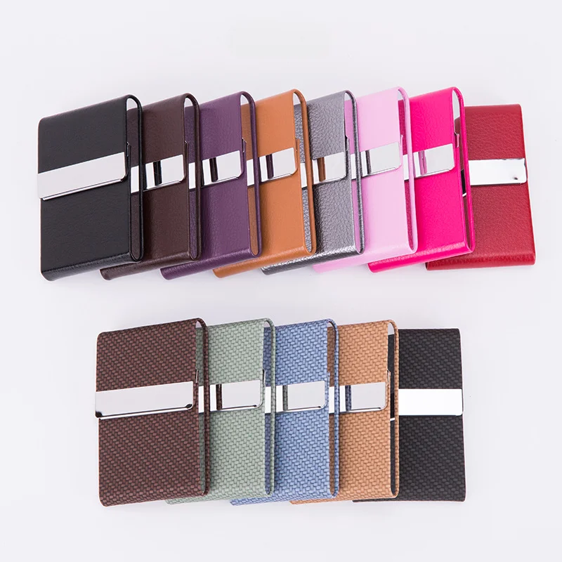 Stainless Steel Multicolor Colors Business Card Holder Name Card Holder Slim Pocket Buckle Credit Card Box ID Case Cards Case