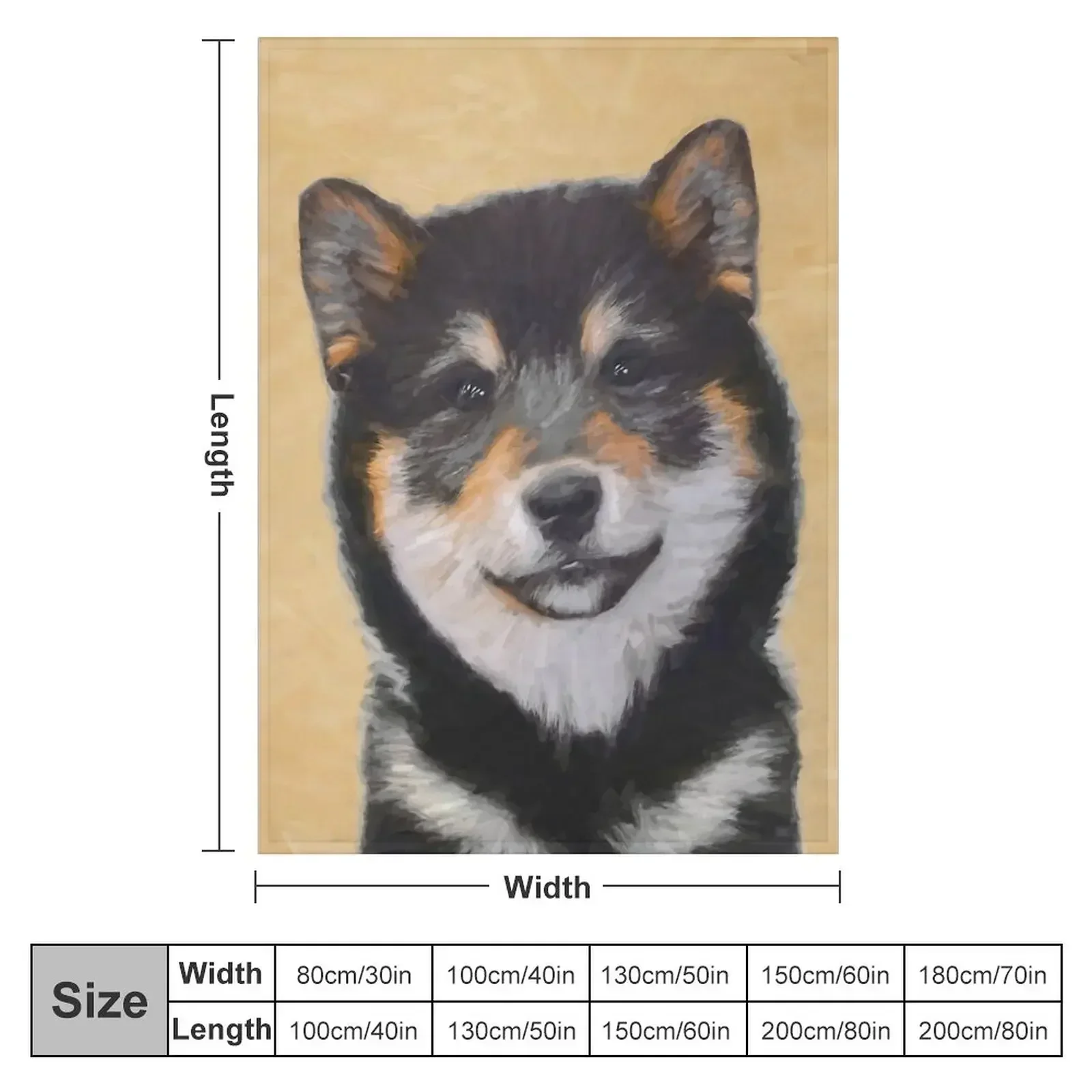 Shiba Inu (Black and Tan) Throw Blanket Bed linens Moving Blankets