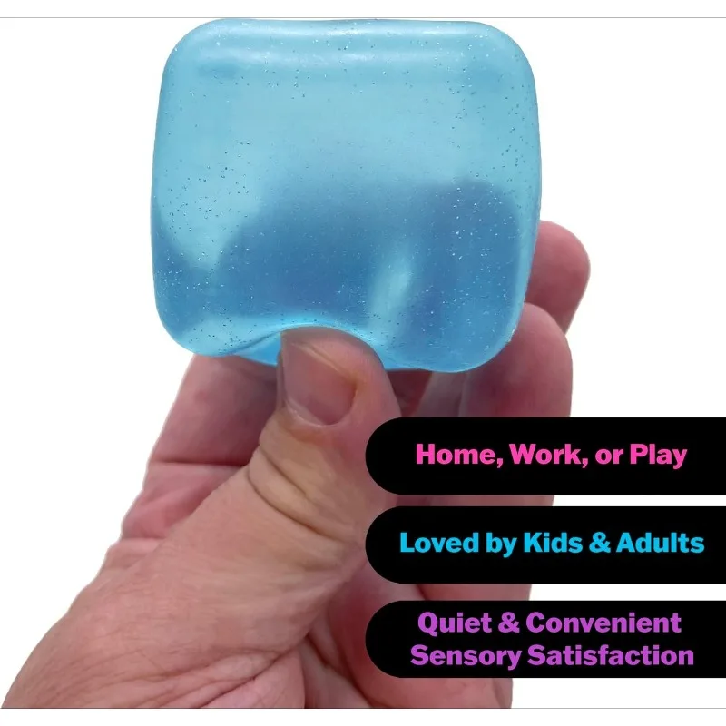 Giocattolo da spremere con giocattolo Squish Fidget super solido Antistress Morbido silicone Spremere Divertimento per adulti Bambini - Cubo da 2,25 pollici