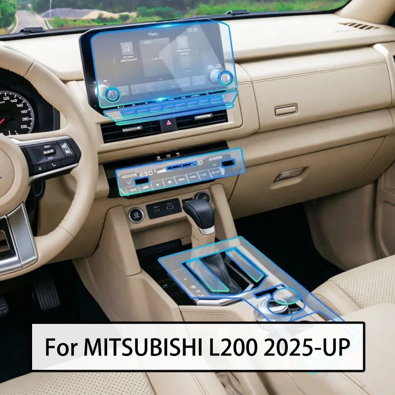 For MITSUBISHI L200 2025-UP Car TPU Interior Protection Film Gear Panel Center Console Navigation Anti-Scratch Film Stickers