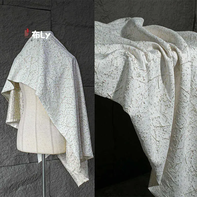 Irregular Gold Dot 3D Jacquard Fabric, Particle Blended Texture Cloth For DIY Dress Clothing, High-End Designer Fabric Material