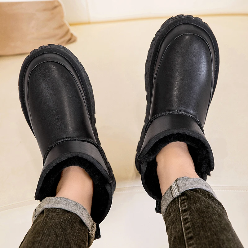 

Warm Mens Shoes 2025 Winter Snow Boots for Men New Fashion Australia Boots 39-45 Classic Top Quality Suede Leather Ankle Boots