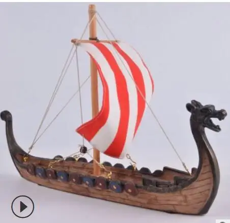 

European new European and American creative gifts home furnishing pieces interior living room retro boat sail dragon boat length