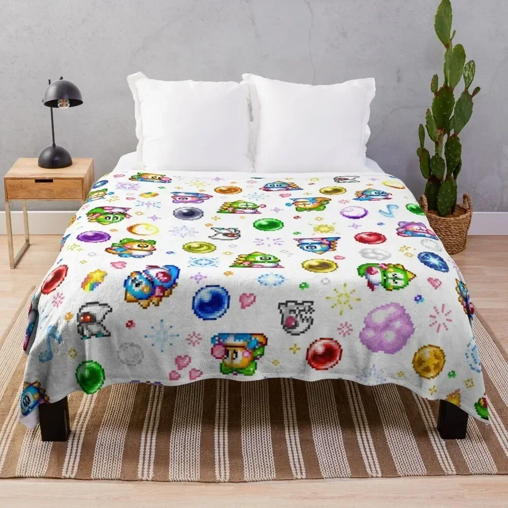 

Bubble Bobble - White Throw Blanket Heavy Soft Plush Plaid Designers Blankets