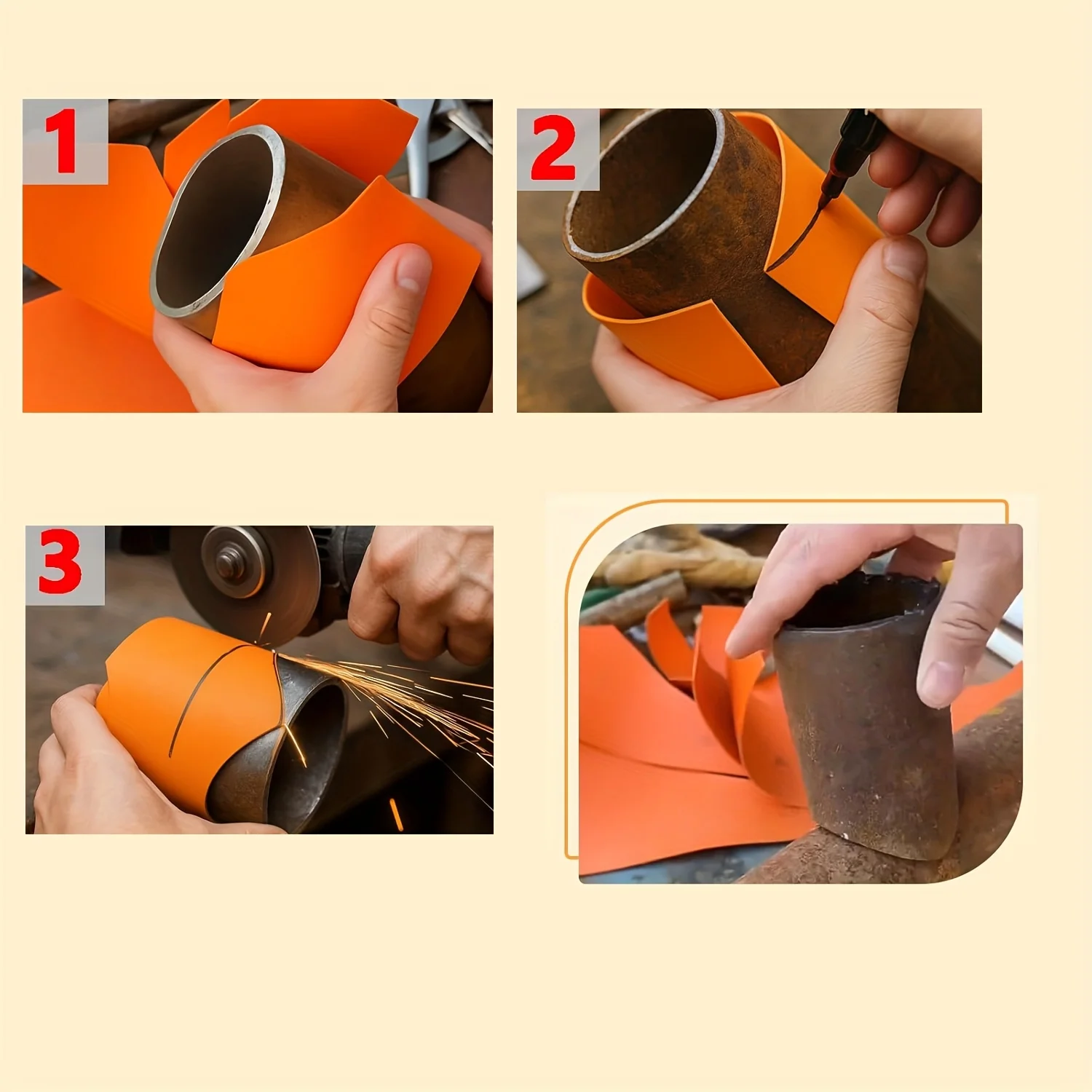 10 Pack Pipe Saddle Emplate, Precision Pipe Saddle Template Cutting Guide,Contour Cut Guides for DIY Users