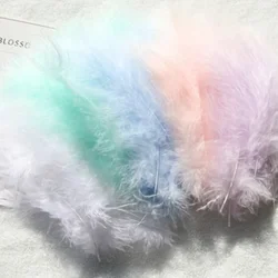 100Pcs Natural Plumes 4-6In Macaron Color Feathers Turkey Marabou Feather Plume Wedding Dress Feather DIY Jewelry Decor Accessor