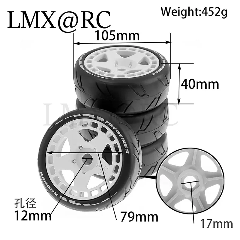 4PCS/Set 105mm 1/8 Scale RC Off Road Buggy Tires Wheel 17mm Hex For ARRMA Typhon Redcat Team Losi Kyosho VRX HPI HSP Hobao