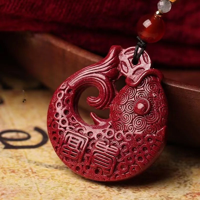 Подвеска из фиолетового золота, ожерелье Ruyi с эффектом благоприятности, подвеска в виде рыбы для мужчин и женщин