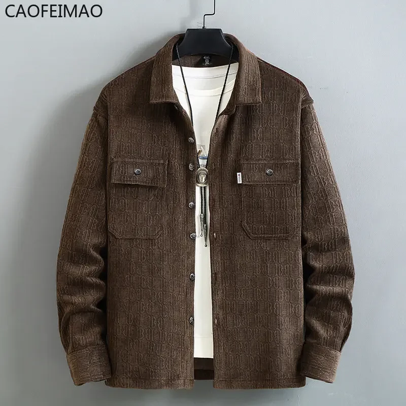 Caofeimao 2025 New Spring Jacket Men Vintage Coat Plus Size 10XL 11XL Cargo Jackets Male Fashion Causal Button Jacket