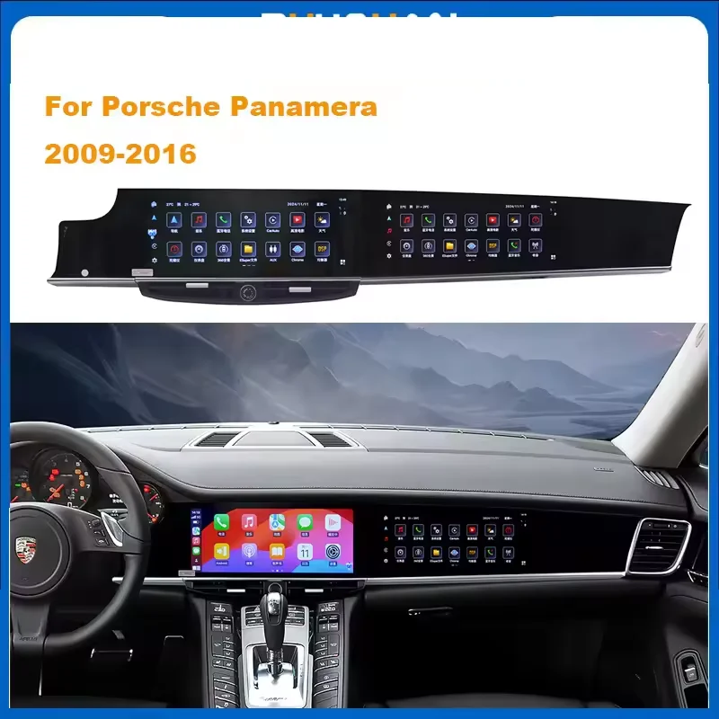 

10.9 Inch+11.4 Inch Dual Screen Carplay For Porsche Panamera 970 2010 - 2016 Upgraded Interactive Android 13 Multimedia Video