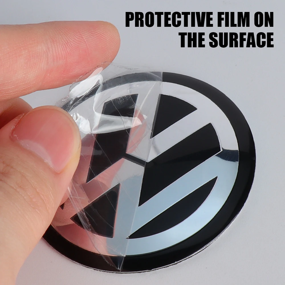 4PCS 56/60/65MM Car Badge Hub Cap Sticker Wheel Center Auto Cover Modification Decal Decoration For Volkswagen Vw GTI R LOGO