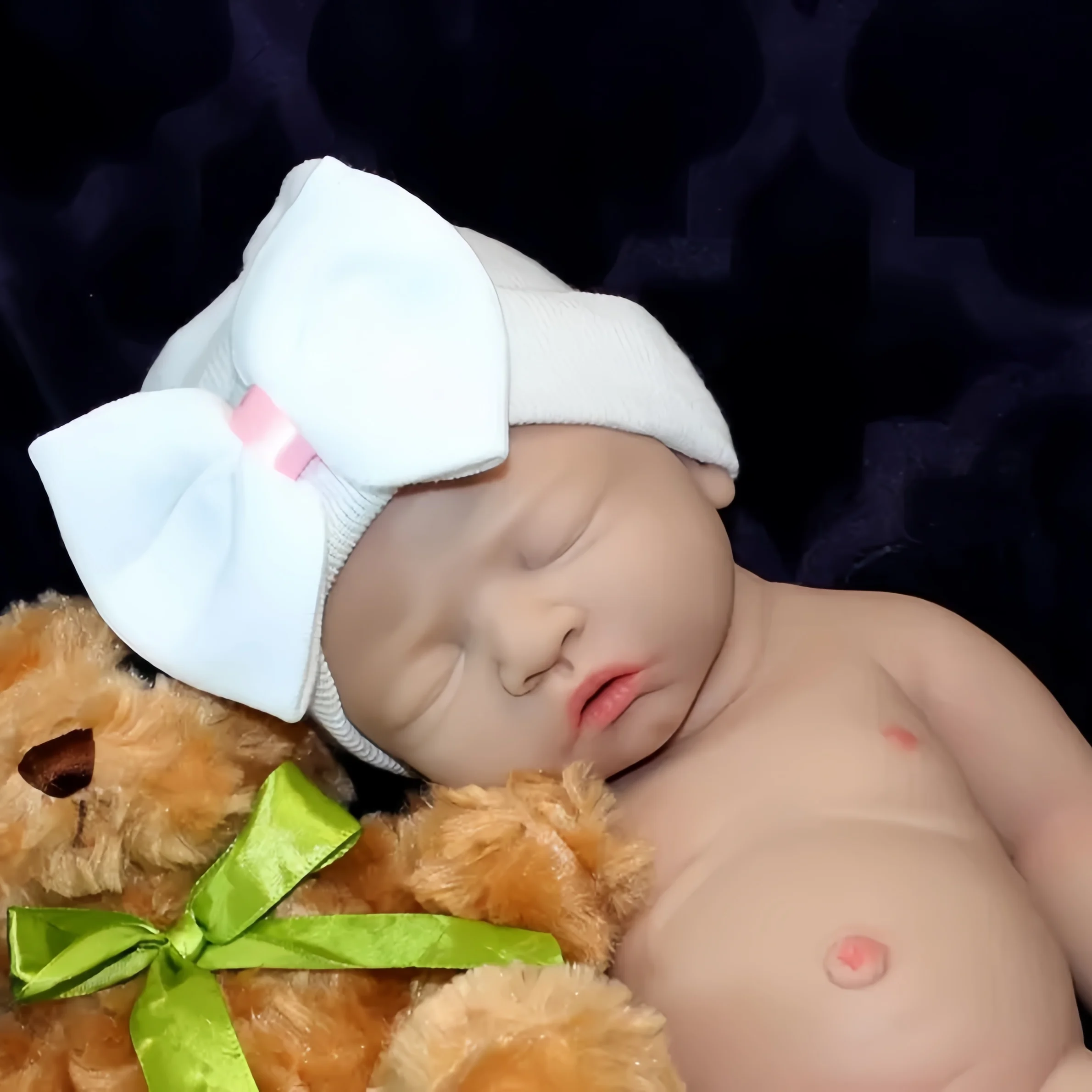 نابض بالحياة 42 سنتيمتر يمكن فتح الفم سيليكون فتاة دمية مع أصلع رسمت بالفعل تولد من جديد بيبي دمية للأطفال والكبار هدية عيد الميلاد