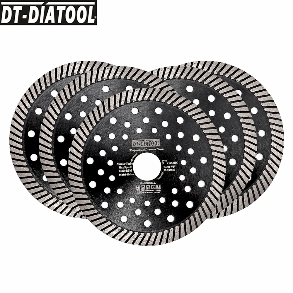 

DT-DIATOOL Diamond Cutting Disc with Multi Holes 1/2/5PC 5“(125mm) Diamond Saw Blade Cutting Granite Marble Concrete Masonry