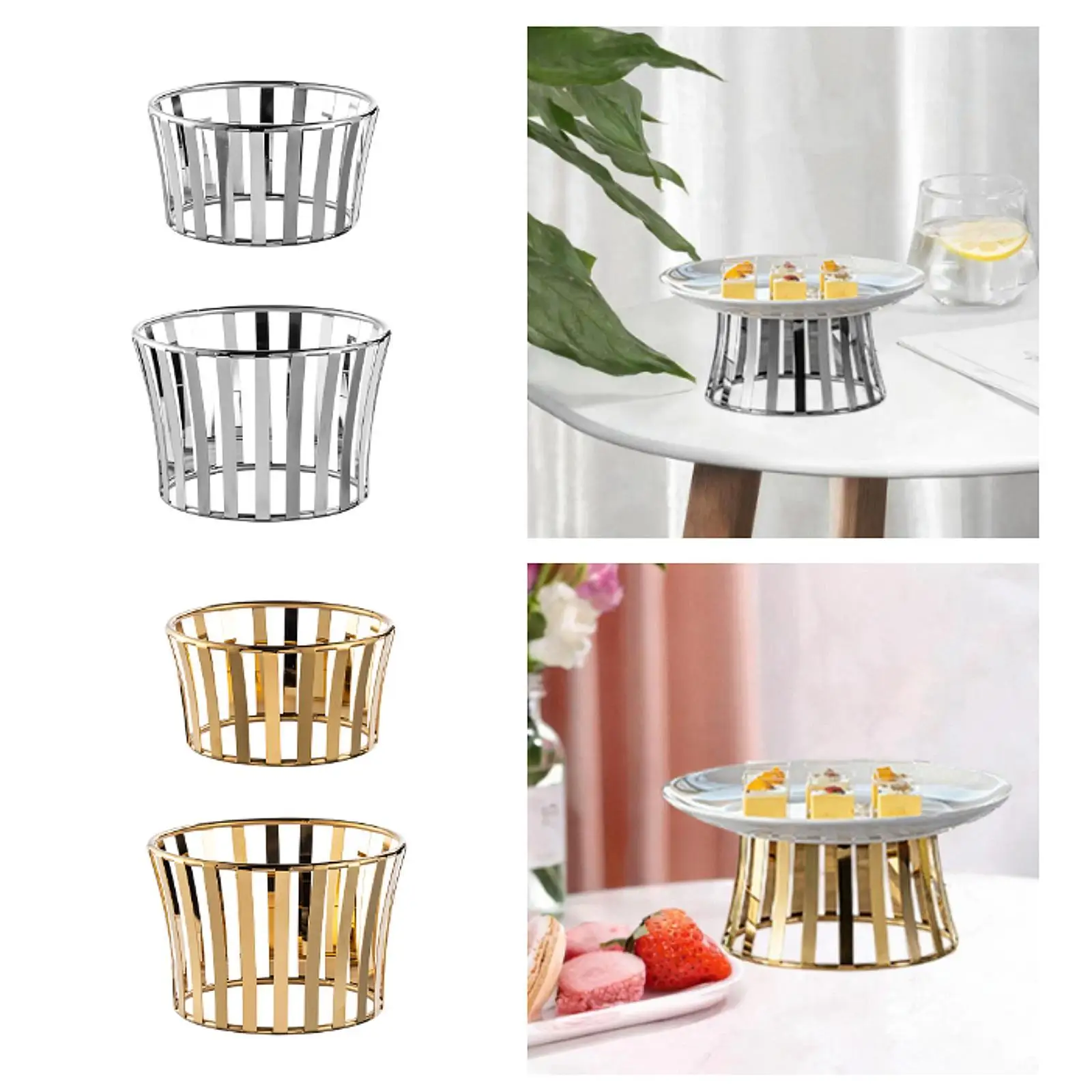 Hollow Cake Plate Metal Base Plate Holder Decorative Lightweight Fruit Dish Rack Food Tray Support for Hotel Banquet Home Use