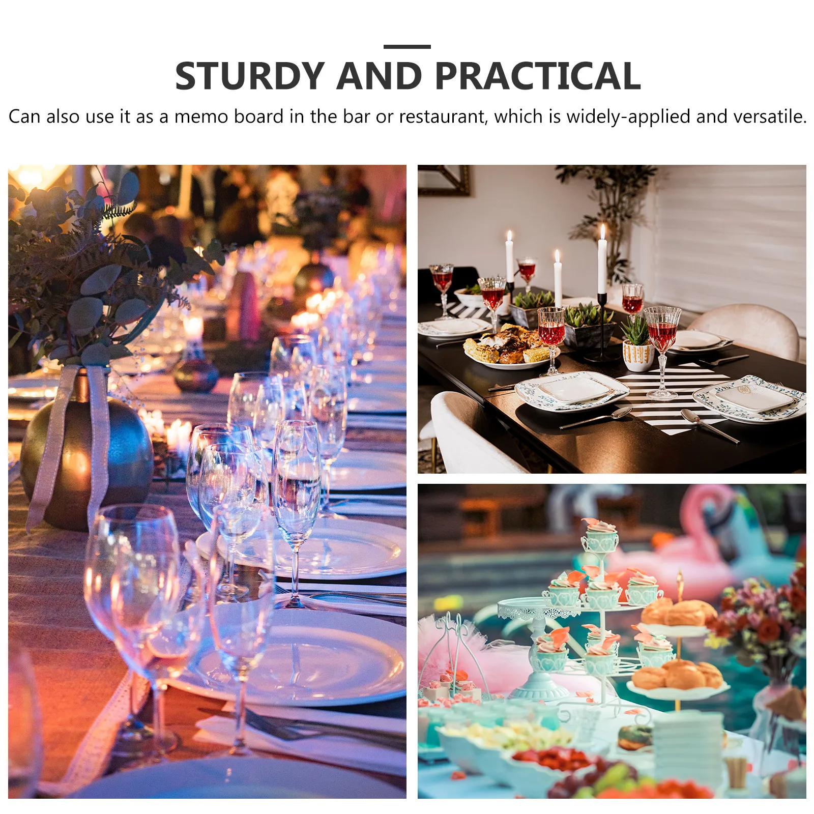 Wooden Mini Chalkboard for Writing Painting Recording Standing Blackboard Message Board Multi-Function Desktop Sign Home