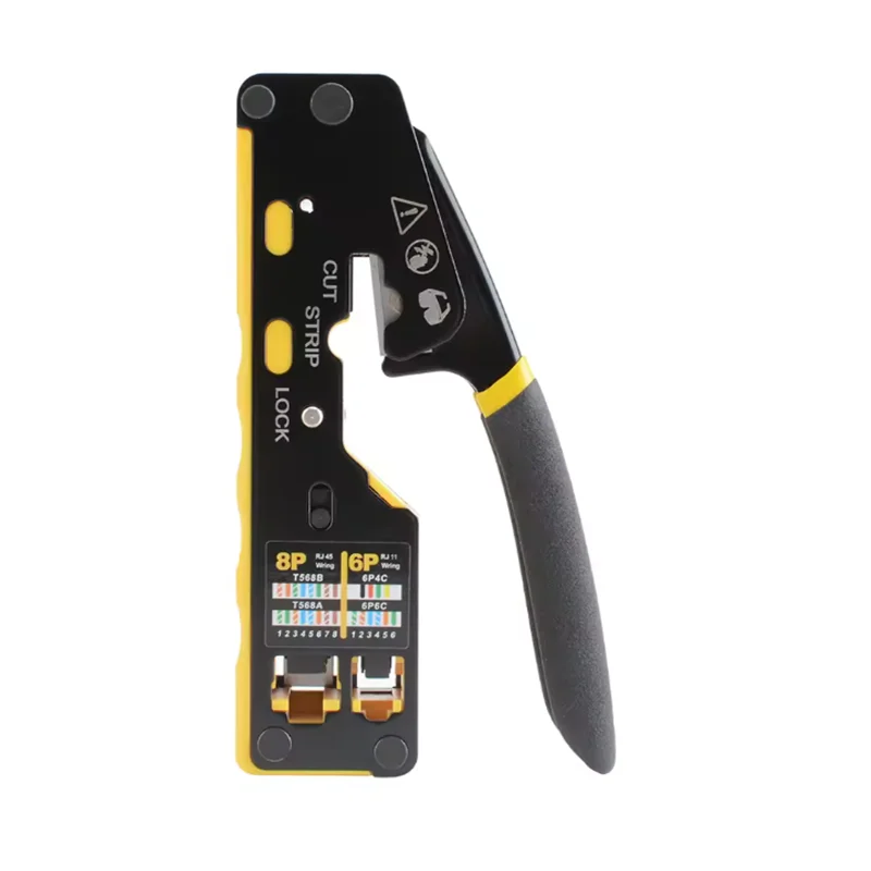 Zaciskarka do kabli sieciowych RJ45 - 3-w-1: zaciskanie/cięcie/odizolowanie kabli LAN CAT8/7/6A/6/5E (STP/UTP) i kabli telefonicznych RJ11/12 BEECHIP — zdjęcie 5