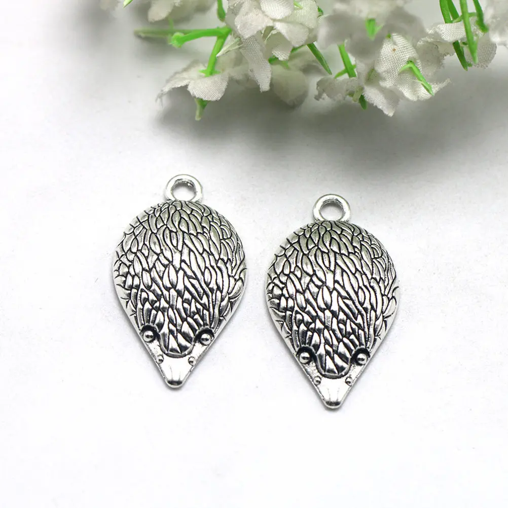 20Pcs Alloy Animal Pendants Hedgehog Charms Silver Great DIY Necklace Bracelet Earrings Jewelry Making Pendant Craft