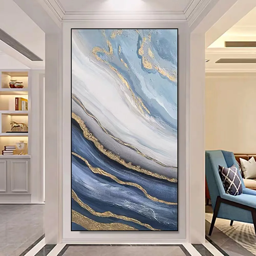 

Abstract Art Porch Entrance Foyer Wall Decoration Crystal Porcelain Remote Dimming LED Mural Light Living Room Hanging Paintings