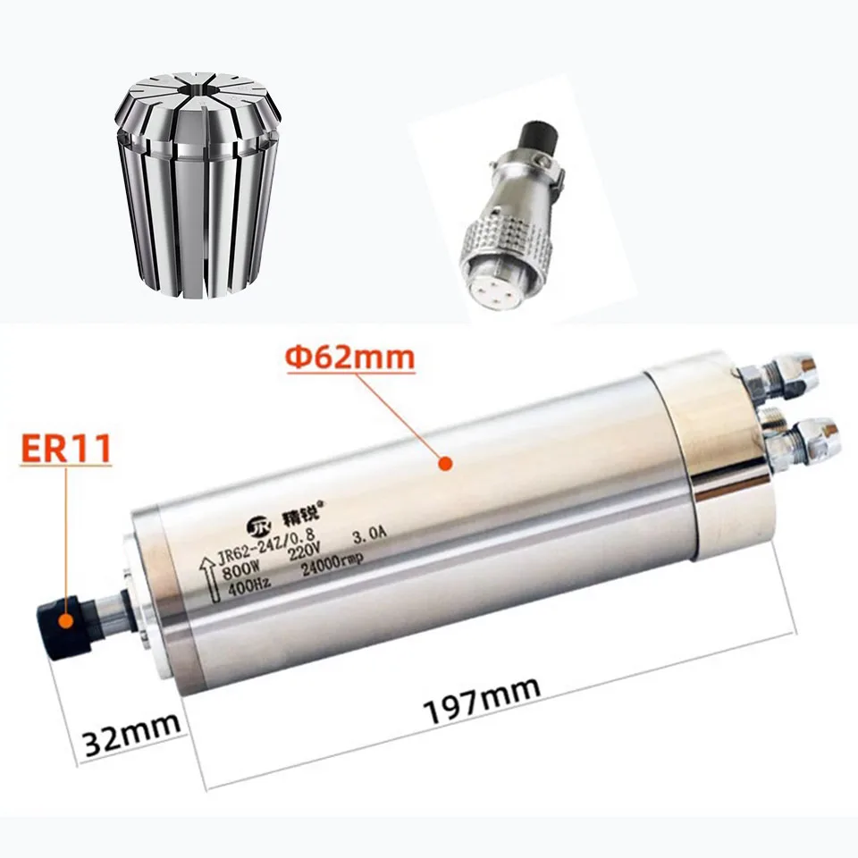 2.2kw Waterproof Engraving Machine Spindle Motor Power Head 1.5 Electric Spindle 3kw 4.5/5.5kw Accessories