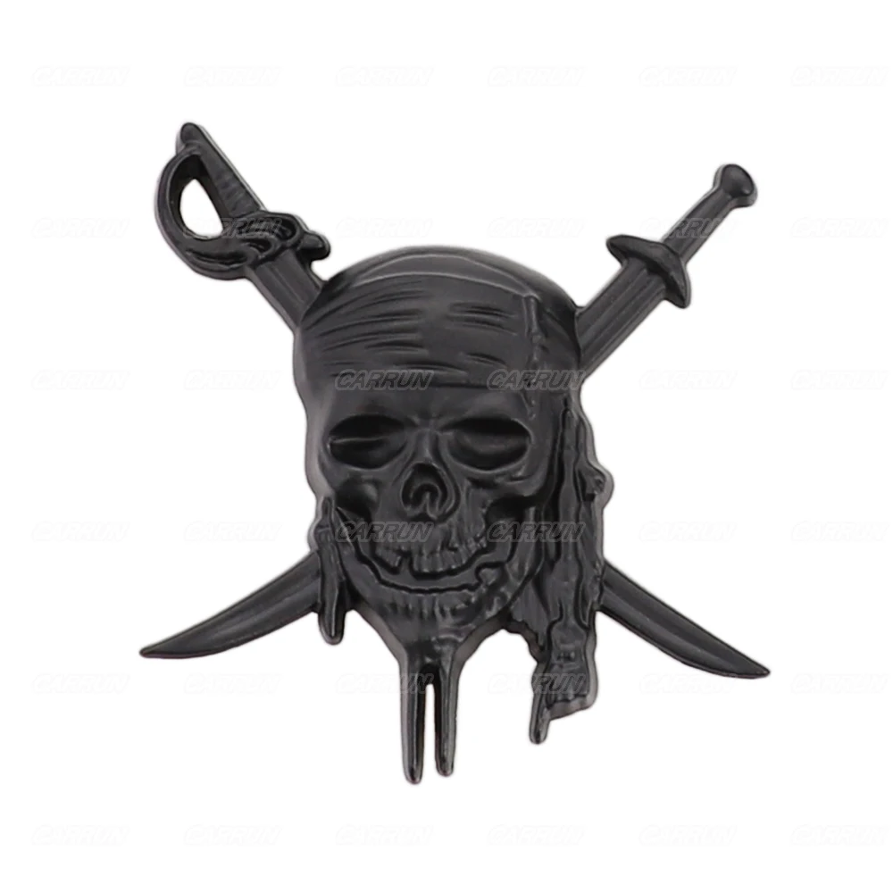 3D Metal Pirates of The Caribbean Skull Car Sticker Body Scratches Decorative Sticker Post Tail Suitable for All Models Stickers