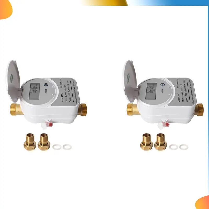 B48A 2X Tuya Zigbee medidor de agua ultrasónico DN20 con válvula pantalla LCD cantidad de agua flujo consumo medida IP68