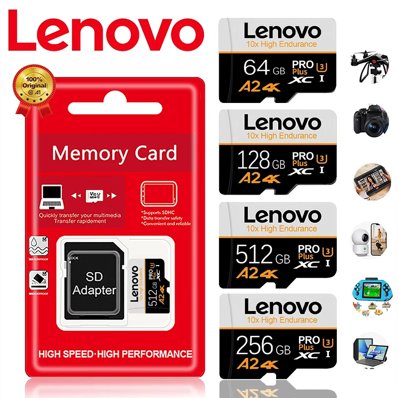 Tarjeta de memoria Lenovo de 256 GB, tarjeta Micro TF SD de 16 GB, tarjeta de memoria SD de 16 GB, tarjeta de almacenamiento de 128 GB, tarjeta de memoria para Nintendo Switch, PS5