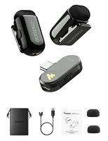 MAONO T1mini micrófono de solapa inalámbrico para iPhone Android Tablet PC con cancelación de ruido configuración de aplicación para grabación de Audio y vídeo