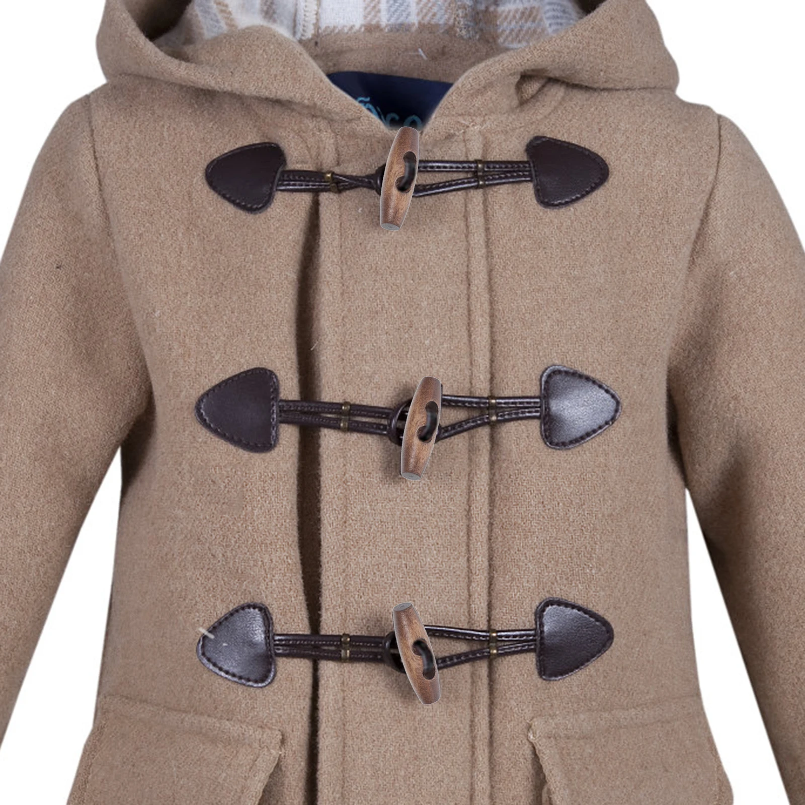 

50Pcs Wood Buttons Unique Wooden Labels Tags 2 Holes Light Coffee Sewing Knitting Scrapbook Crafts Accessories