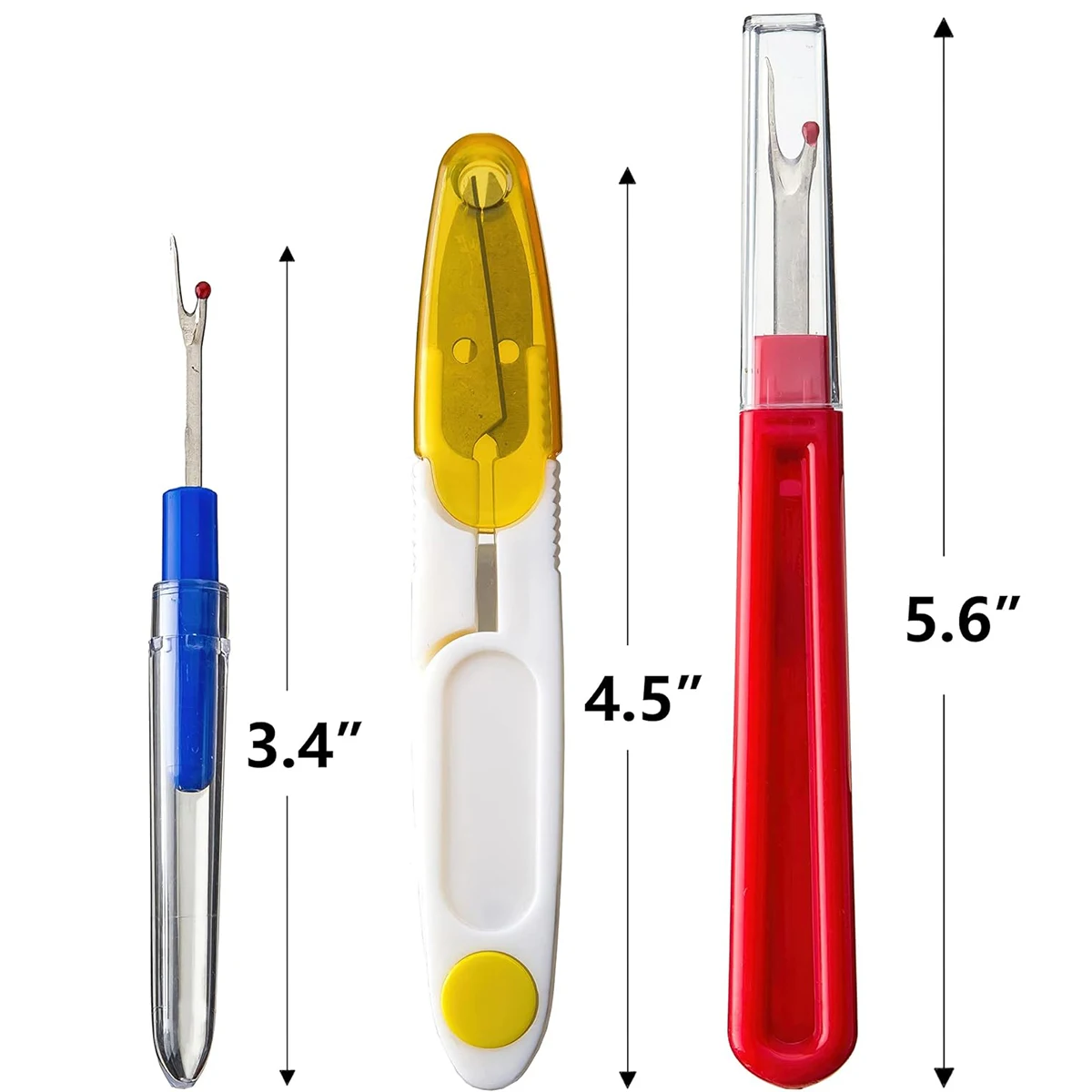 Kit de removedor de hilo de costura, desrecolector de hilo de puntada de costura con 1 herramienta de corte de tijera, 4 piezas