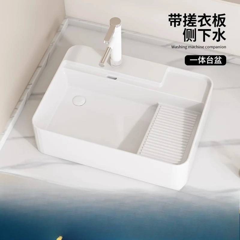 

Сантехническая раковина для санузла с приставной мойкой, унитазом, прямоугольная раковина, для домашней ванной комнаты, одинарная раковина.