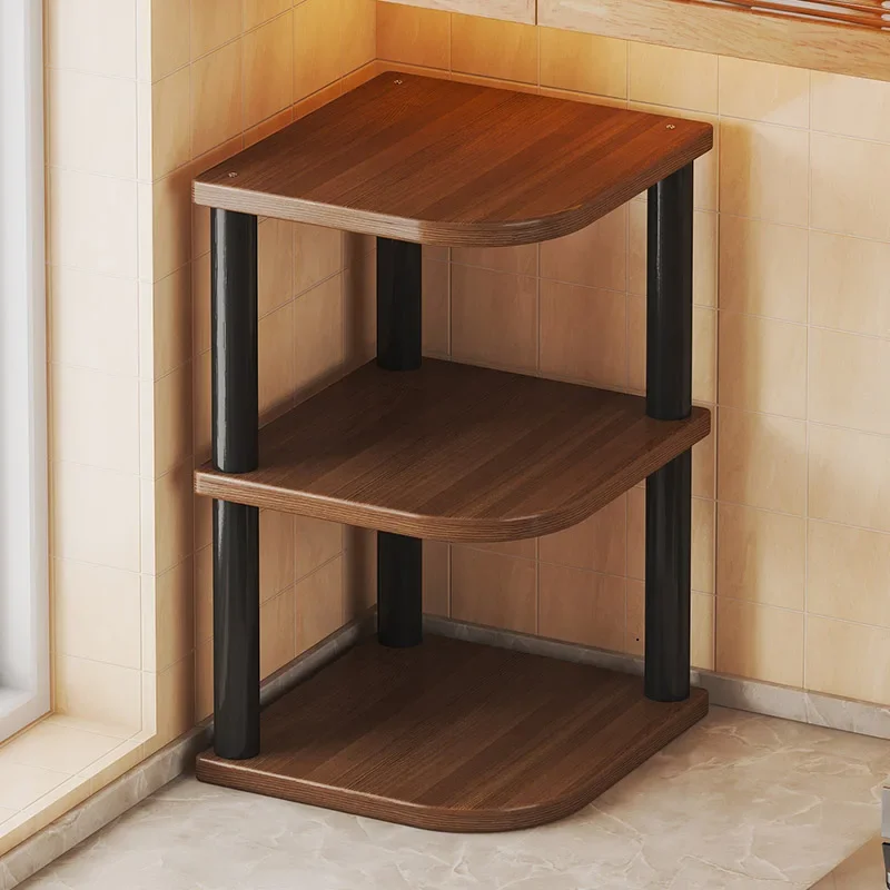 

Desktop Shelving Multi-layer Corner Solid Wood Office Student Desk Storage