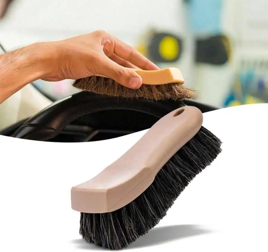 

Sodcay 1 PC Car Interior Cleaning Brush, Car Wash Tools, Long Bristle Horse Hair Leather Cleaning