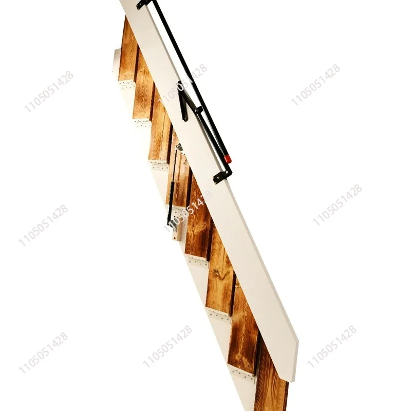 Solid Wood Folding Staircase Household Simple Wall Loft Attic Car Warehouse Climbing High And Easy To Customize