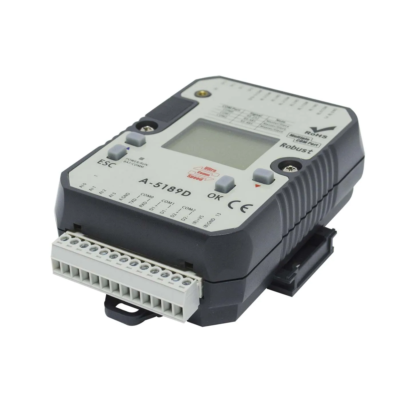 Controlador do PLC do painel LCD de Modbus, saída do relé, 4DI 4DO, 4AI, 0-10V, A-5189D