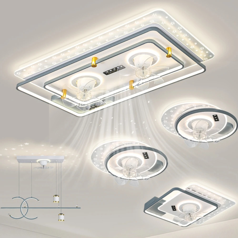 

Светодиодный безлопастной потолочный вентилятор светильник с дистанционным управлением для гостиной, спальни, современный минималистичный вентилятор с регулируемой яркостью, акриловое потолочное освещение 2024