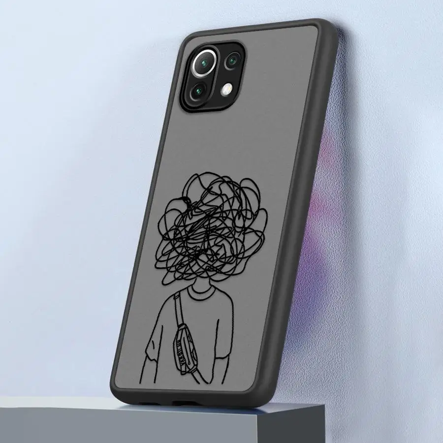 حافظة Lines Messy Matchman لهاتف Xiaomi Mi 11T 12X 12T 11T Pro 11 Lite غطاء ناعم