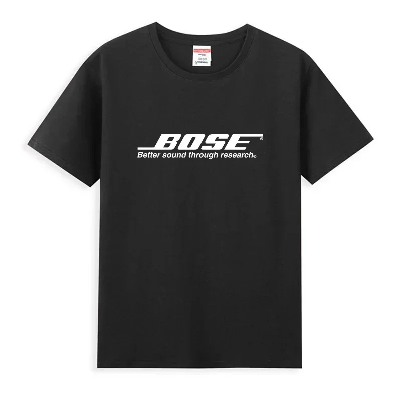 

2025 Men T Shirt Casual Bose Speaker Audio Logo T-shirt Graphic Summer Short Sleeves 100% Cotton S-3XL