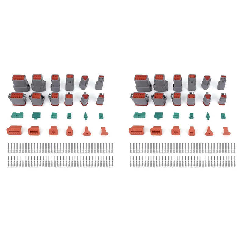 

2X DT Series Connector Kit, 2 3 4 6 8 12 Pin Connector With Size 16 Stamped Contacts,Automotive Electrical Connector-A98U