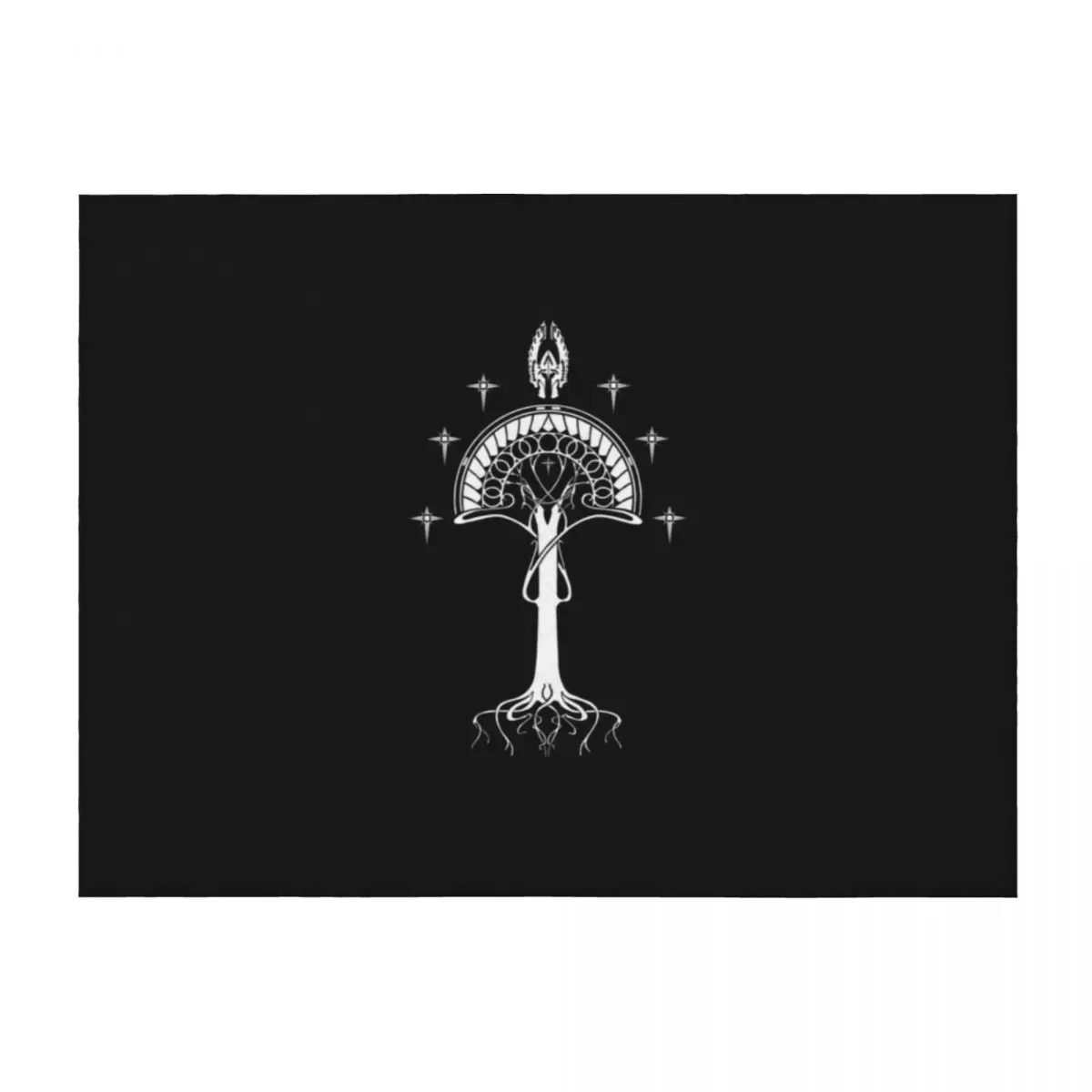 

Sigil of the United Kingdom of Arnor and Gondor (Gondorian black variant) Throw Blanket Cute Bed linens Loose Blankets